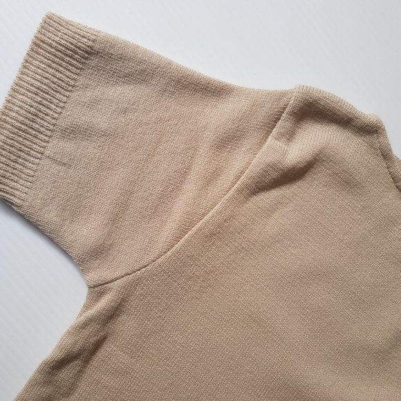 Beige Knit Short And Tee Set Soft Stretch Shorts And T-shirt Coordinates - Picture 8 of 15